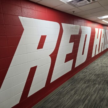 Red Hawks Hallway Graphic.